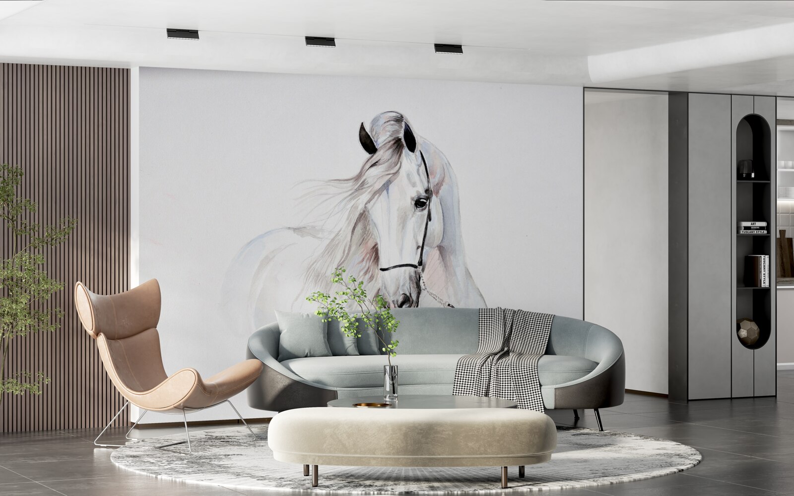 Papier peint cheval blanc