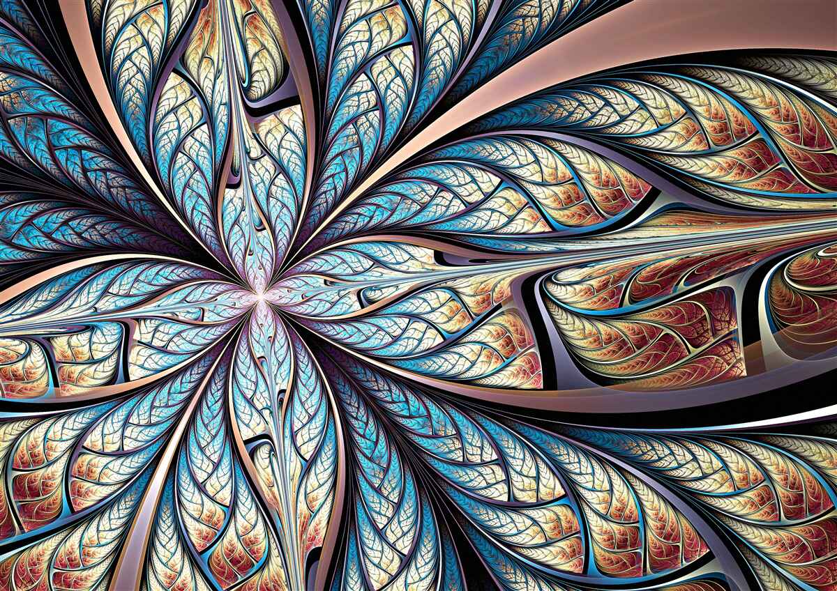 Papier peint feuilles de palmier en abstraction