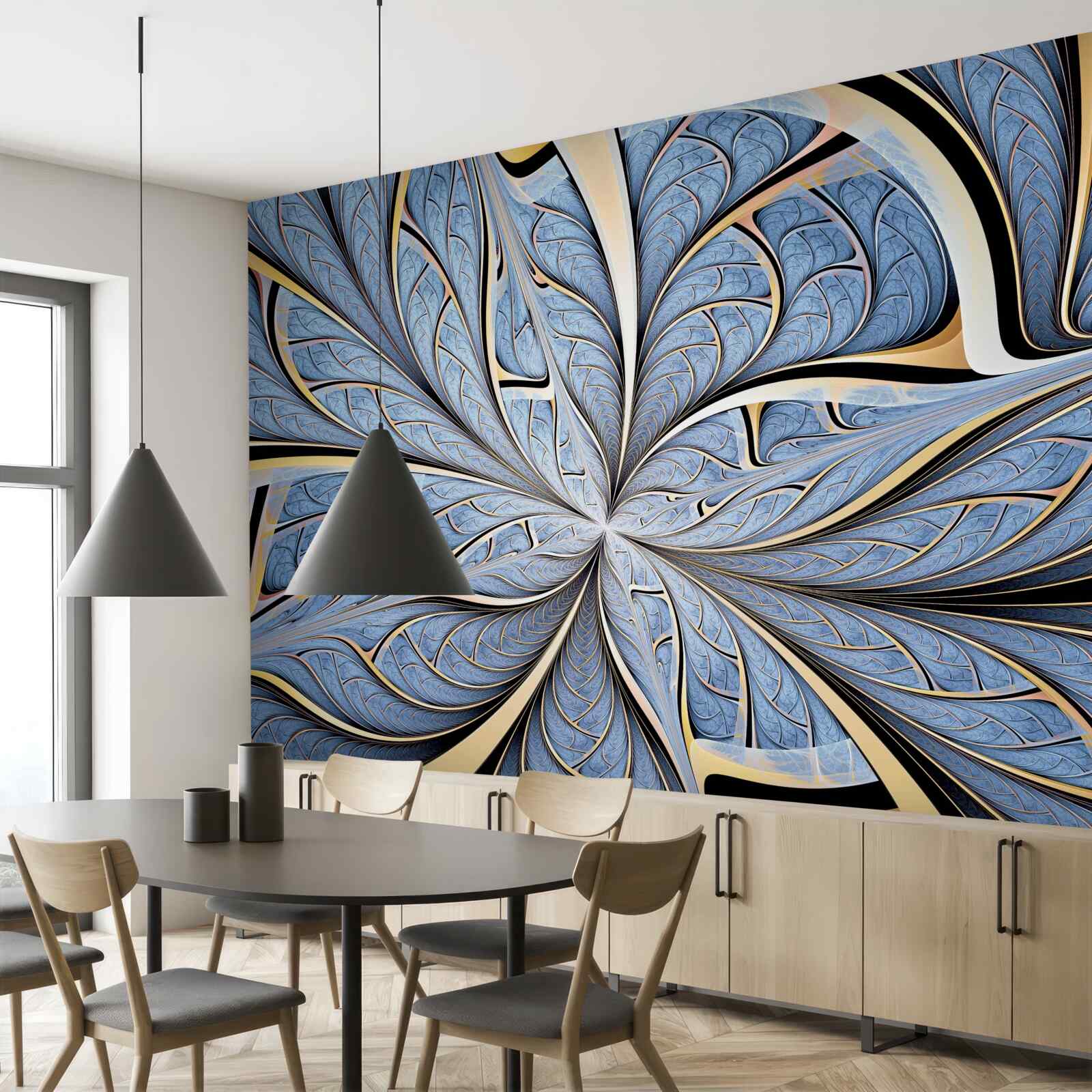 Papier peint le plafond est en verre, ce qui permet de voir le ciel