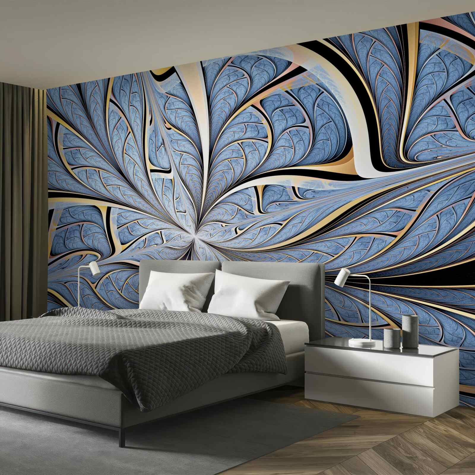 Papier peint le plafond est en verre, ce qui permet de voir le ciel