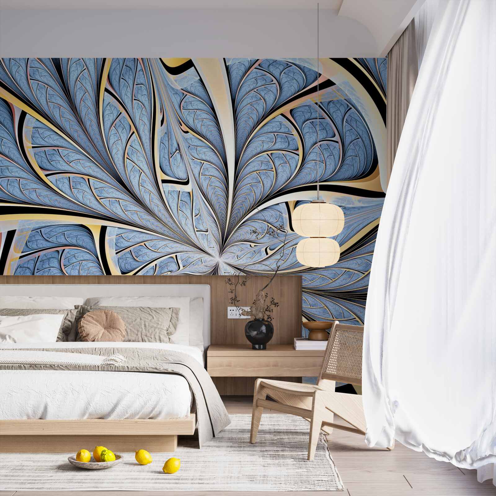 Papier peint le plafond est en verre, ce qui permet de voir le ciel