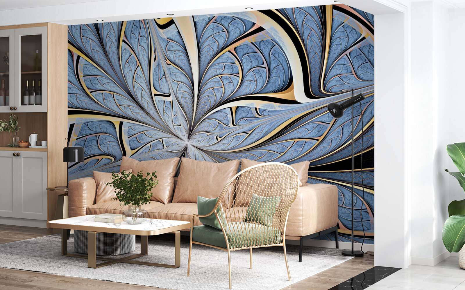 Papier peint le plafond est en verre, ce qui permet de voir le ciel