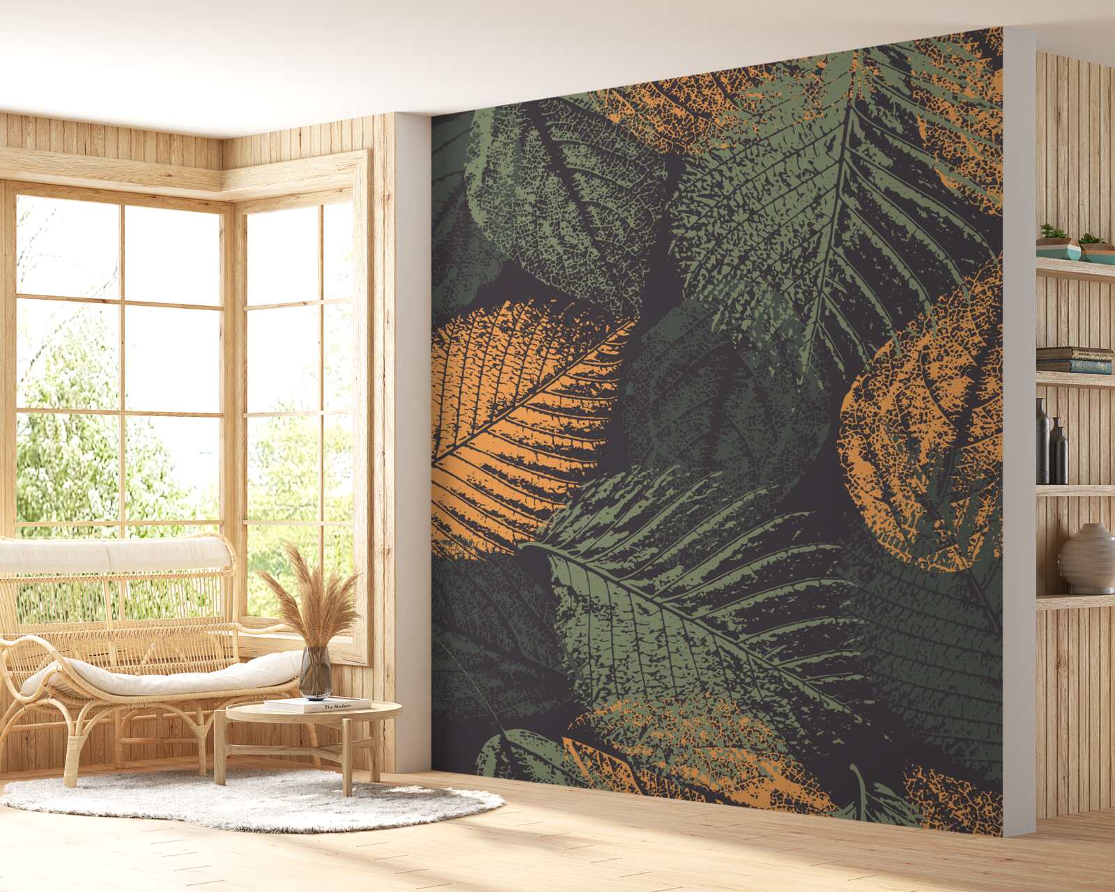 Papier peint aquarelles représentant des feuilles d'automne