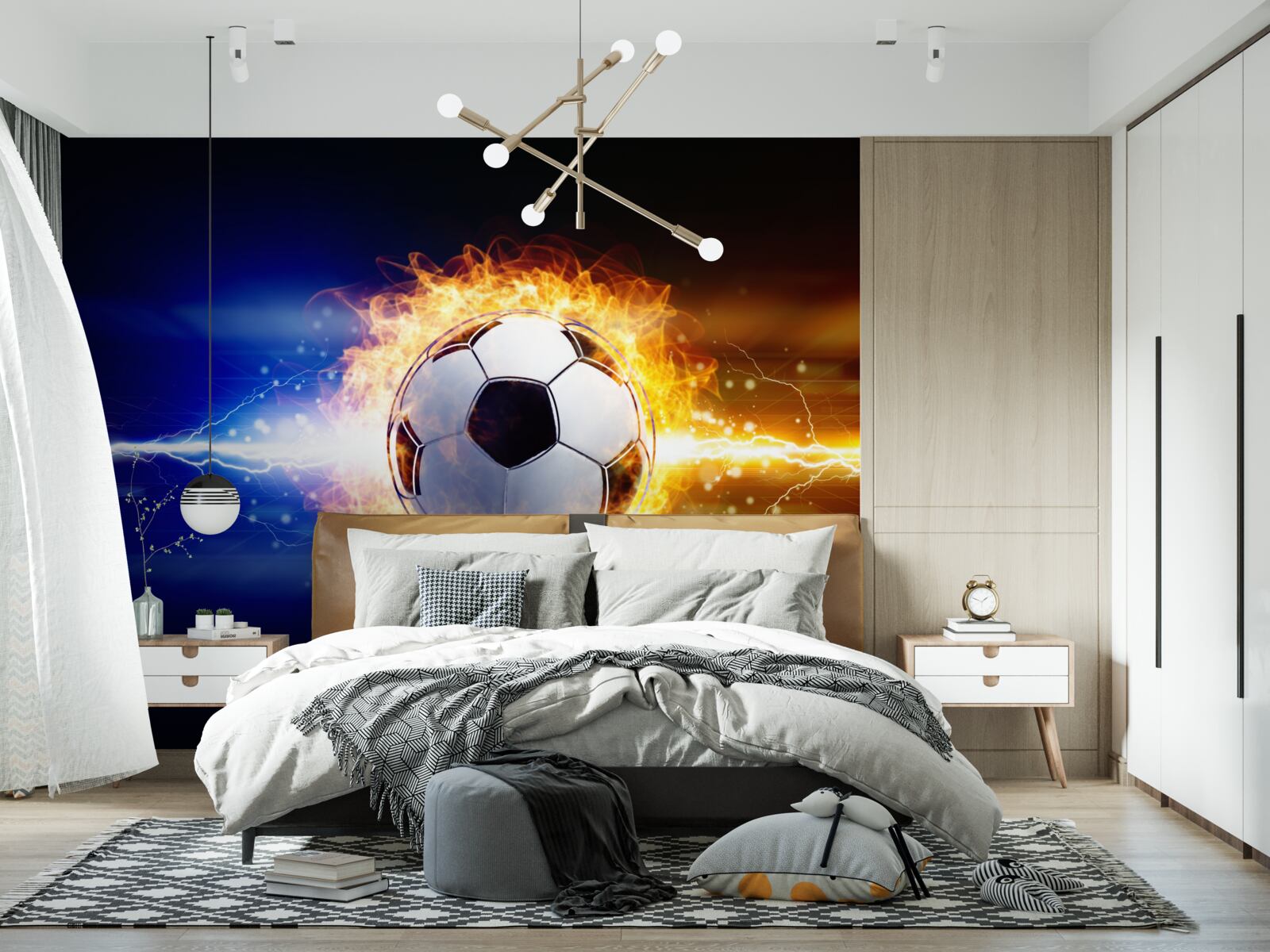 Papier peint le football enveloppé dans les flammes