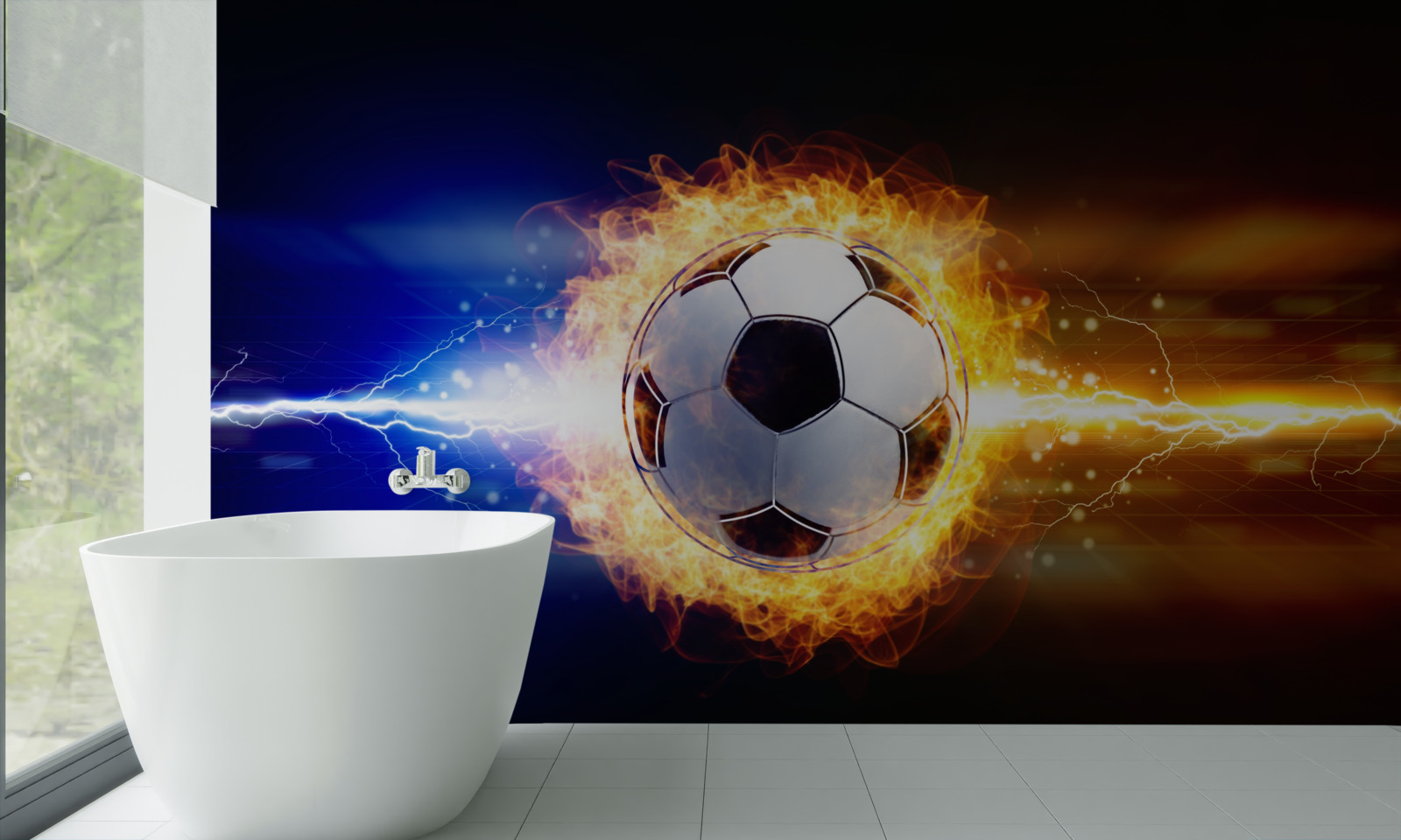 Papier peint le football enveloppé dans les flammes