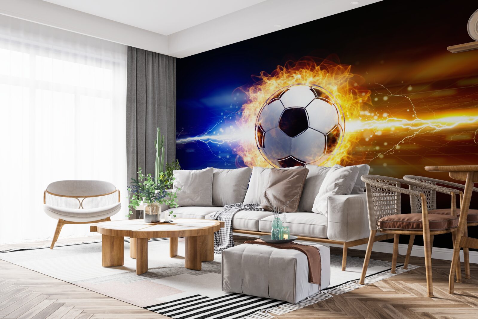 Papier peint le football enveloppé dans les flammes