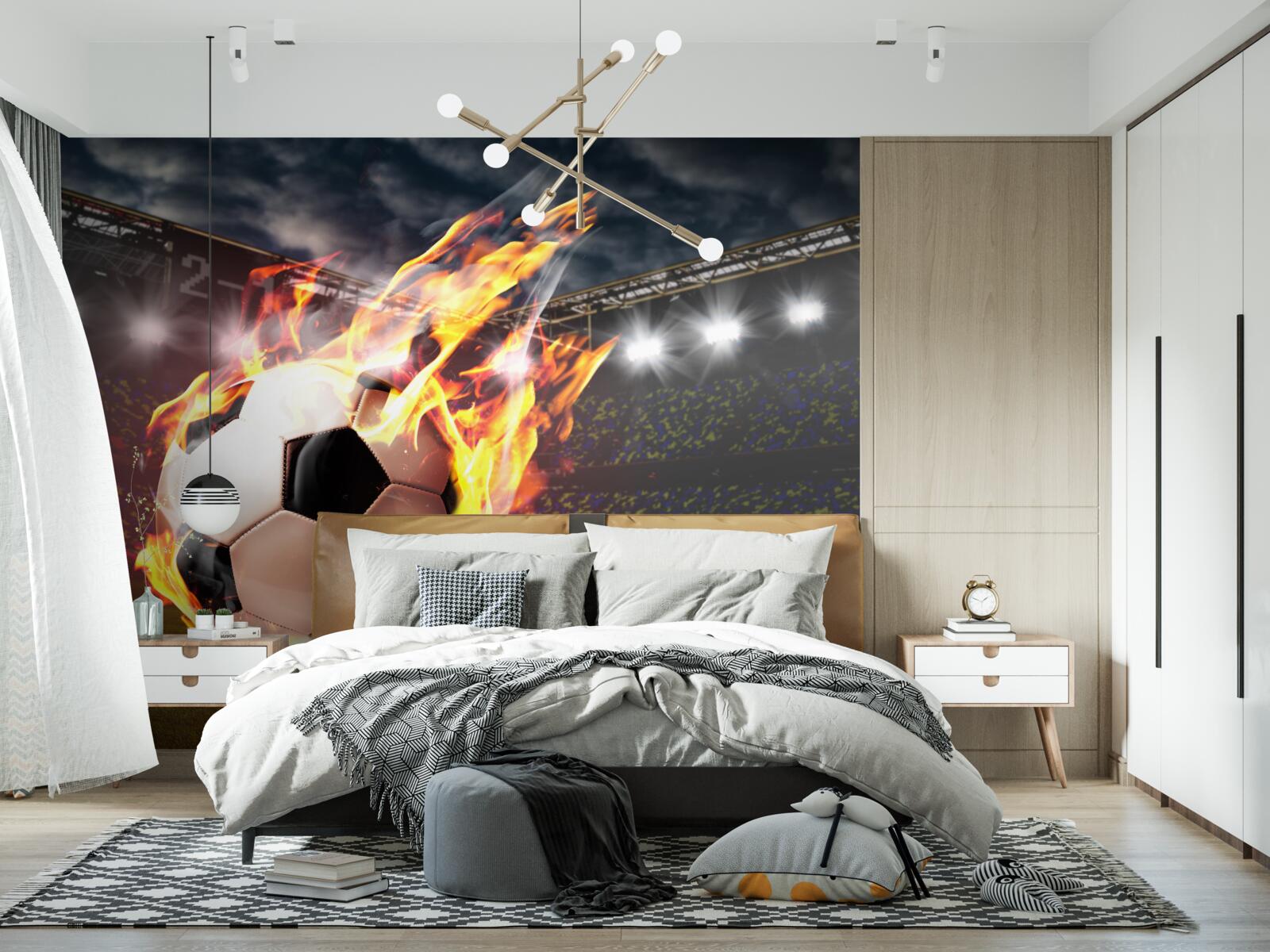 Papier peint football flamboyant