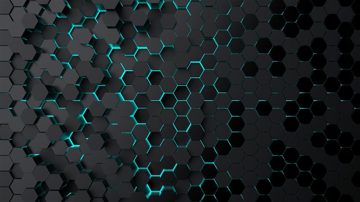 Papier peint néon noir nid d'abeille