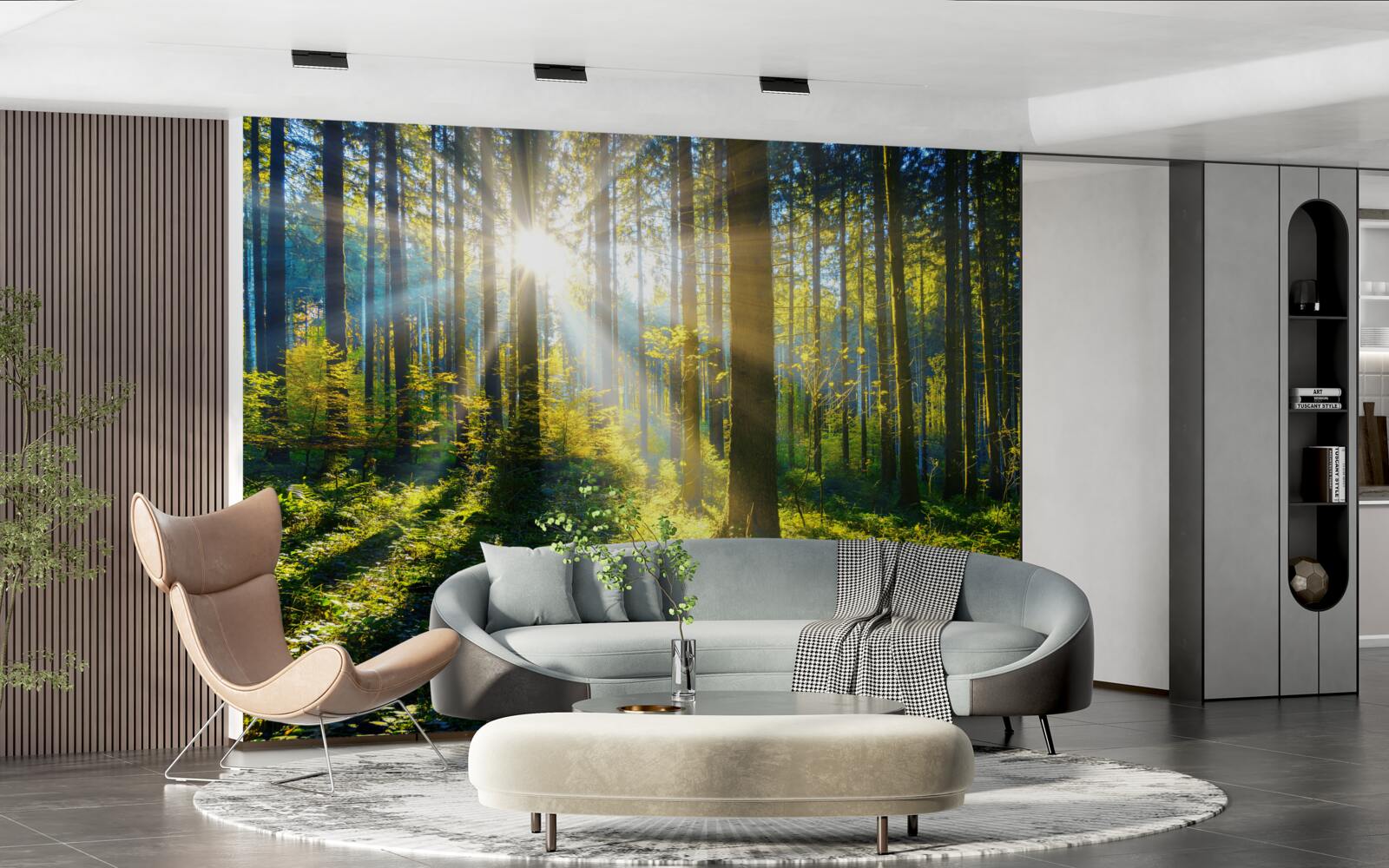 Papier peint une lumière vive réchauffe un maquis sombre