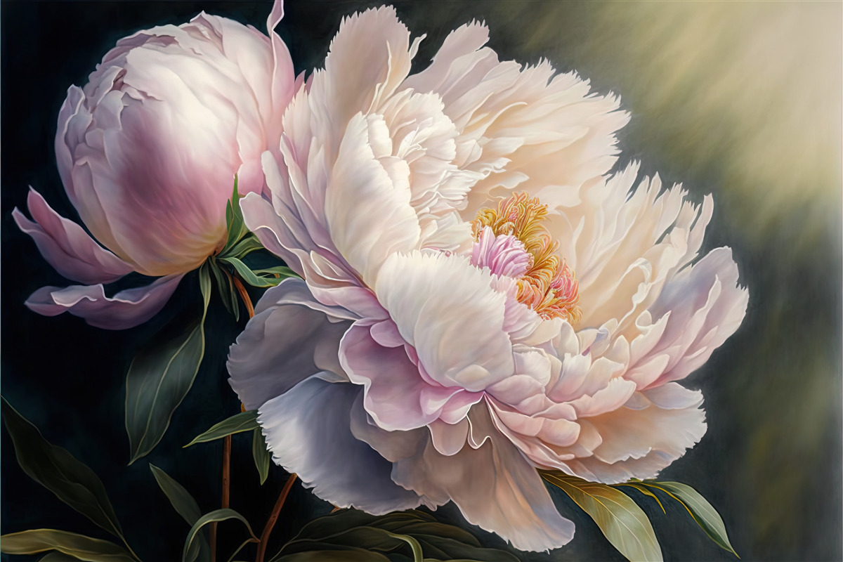 Papier peint grand beignet rose délicat