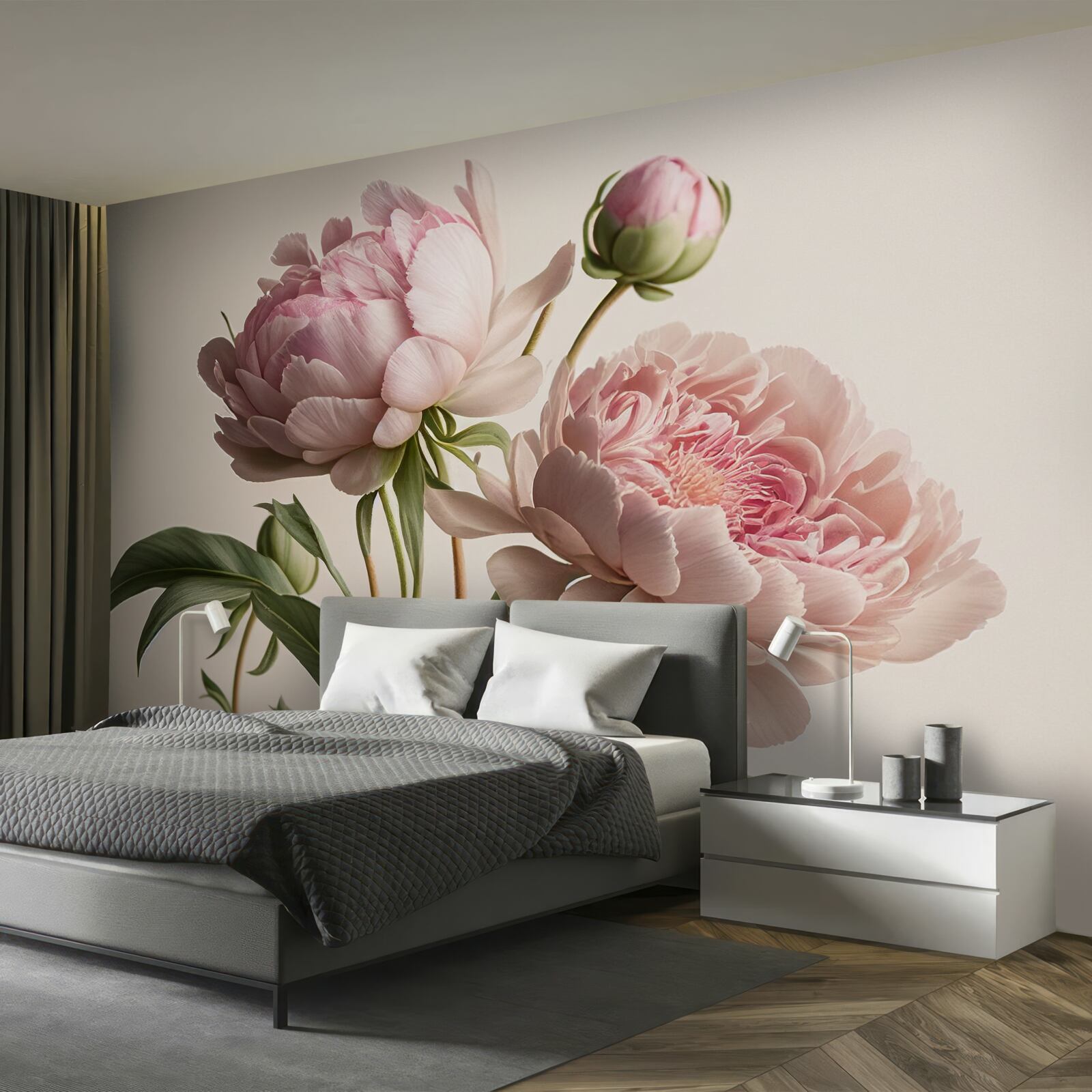 Papier peint ensemble de pivoines lumineuses