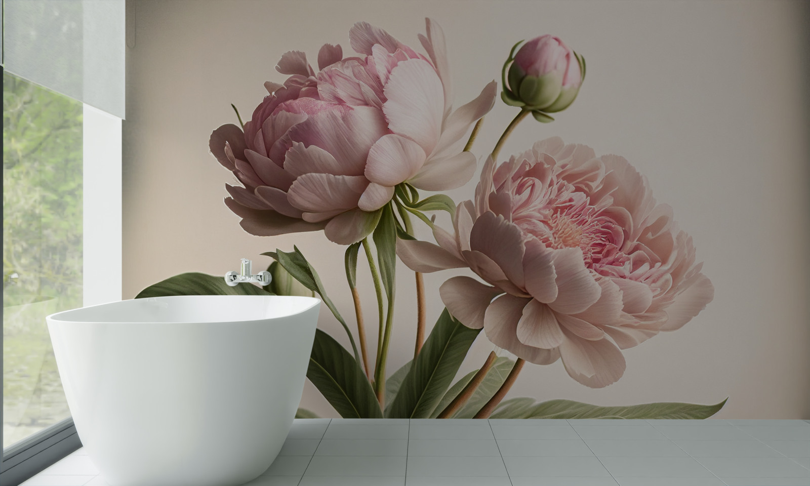 Papier peint ensemble de pivoines lumineuses