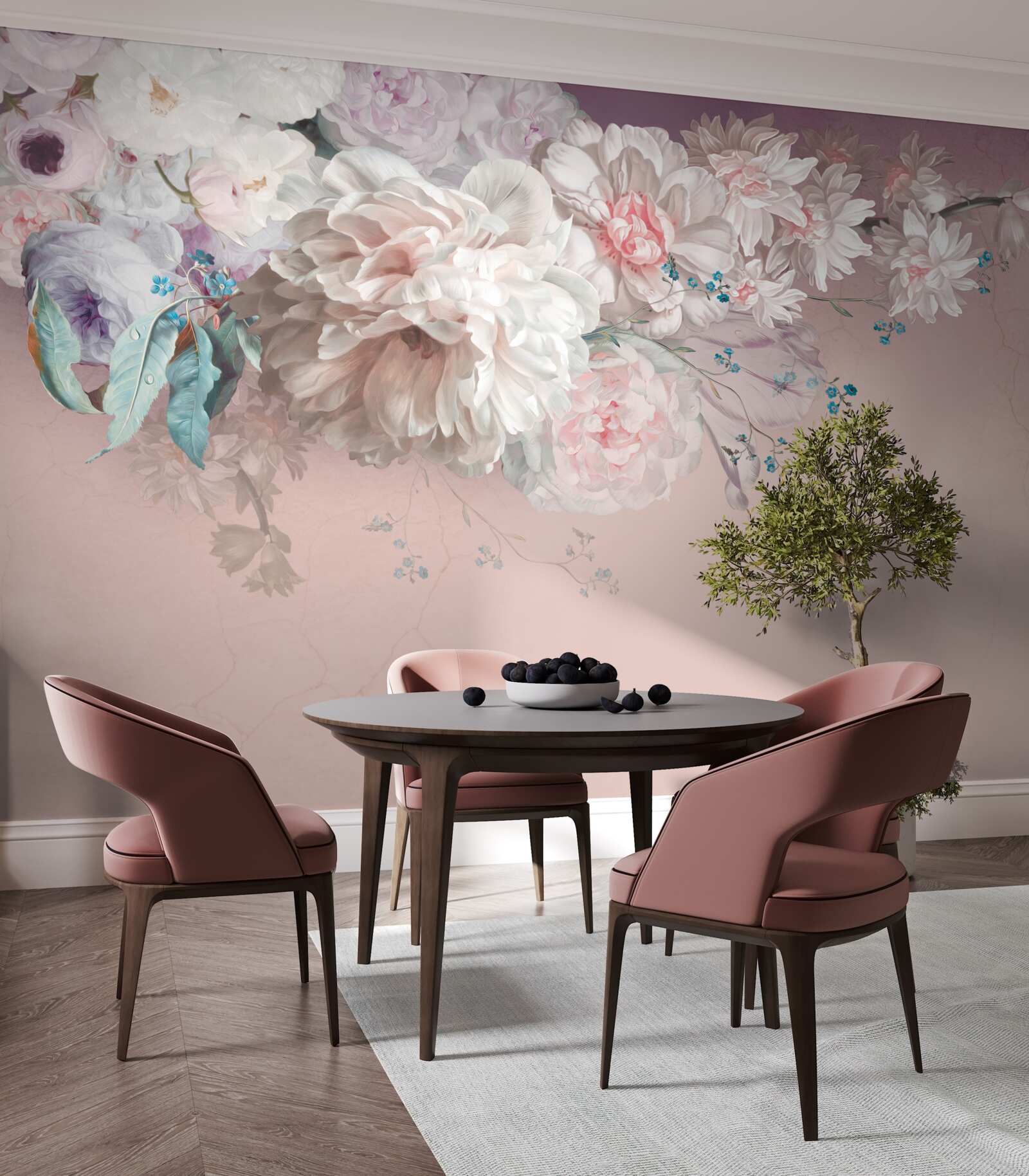 Papier peint des bourgeons délicats et clairs se développent sur un rameau