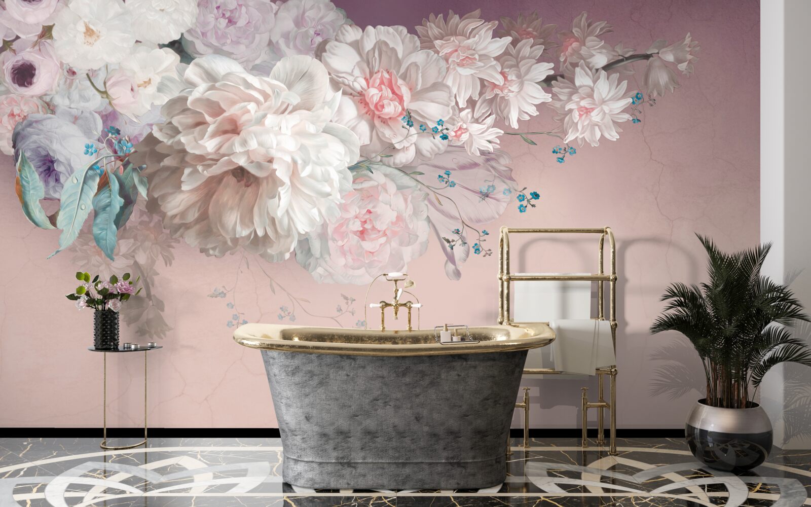 Papier peint des bourgeons délicats et clairs se développent sur un rameau