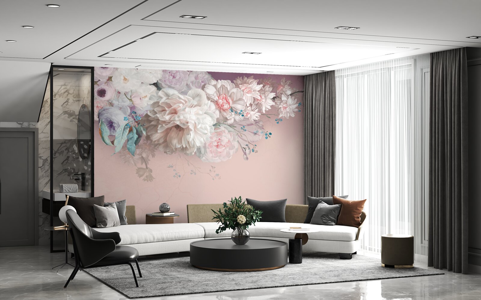 Papier peint des bourgeons délicats et clairs se développent sur un rameau