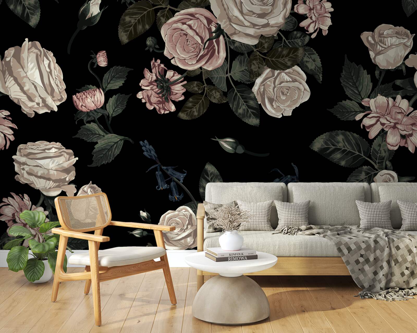 Papier peint les bourgeons lumineux contrastent avec l'arrière-plan sombre