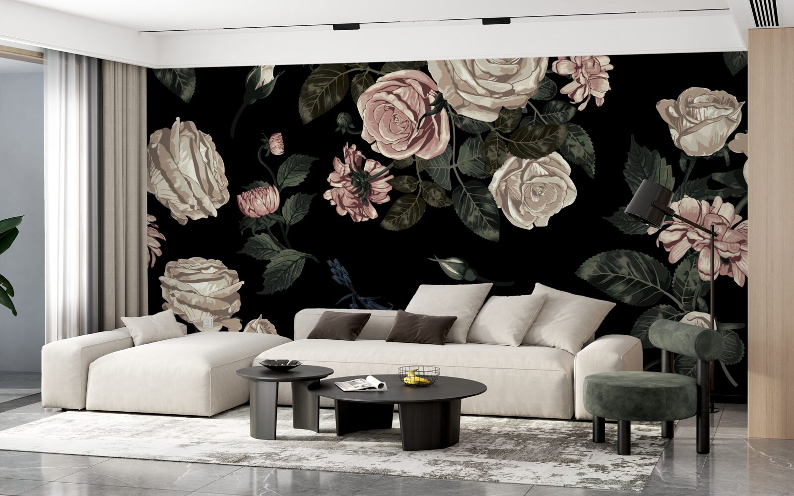 Papier peint les bourgeons lumineux contrastent avec l'arrière-plan sombre