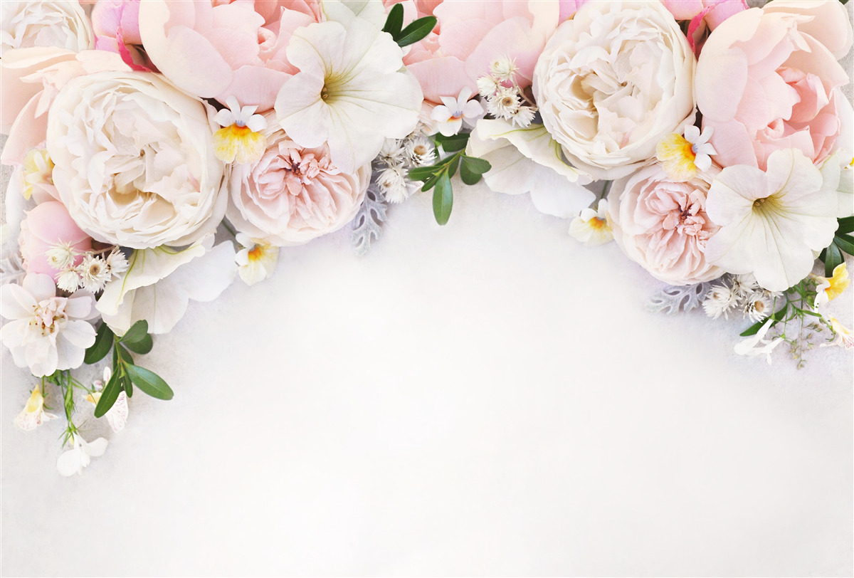 Papier peint une branche de grandes pivoines rose pâle