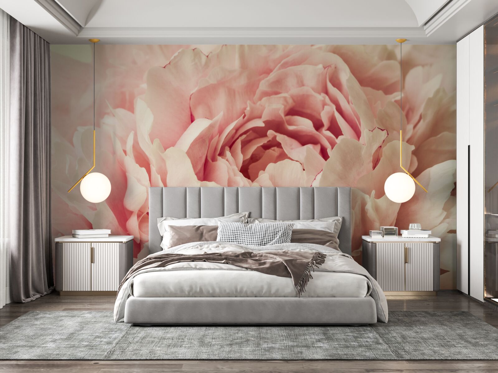 Papier peint granulés de fleurs d'aster