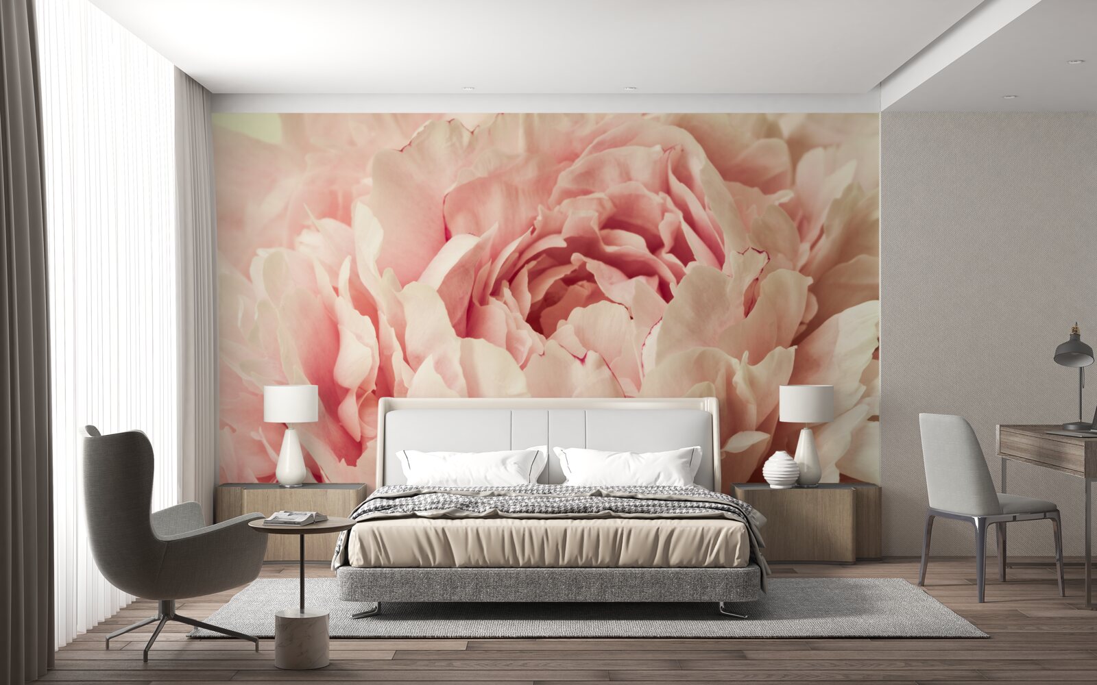 Papier peint granulés de fleurs d'aster