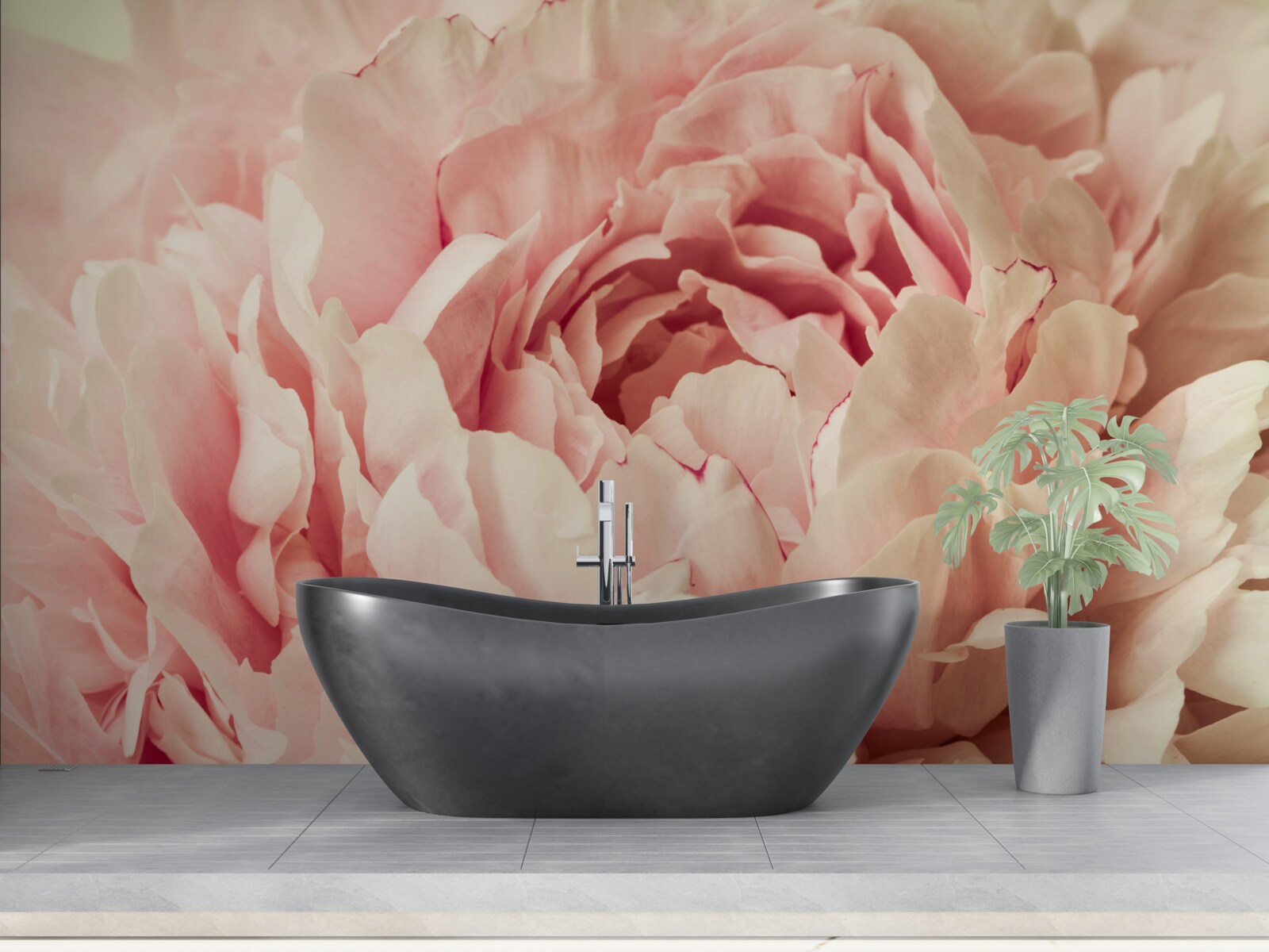 Papier peint granulés de fleurs d'aster