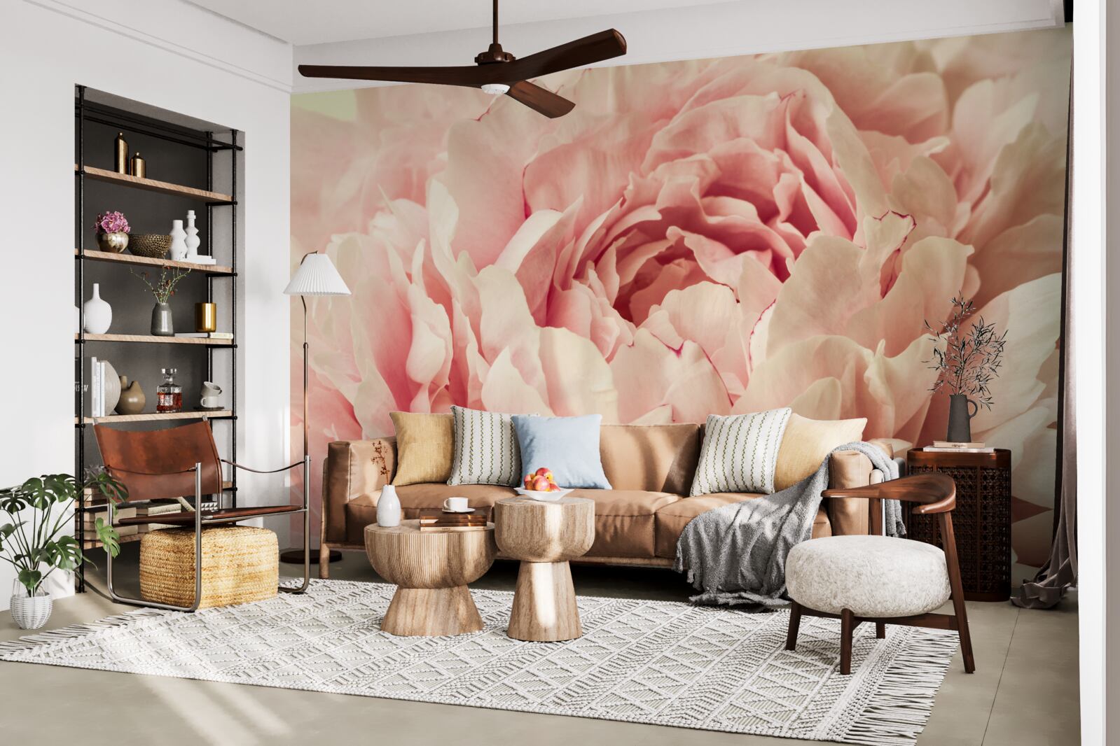 Papier peint granulés de fleurs d'aster