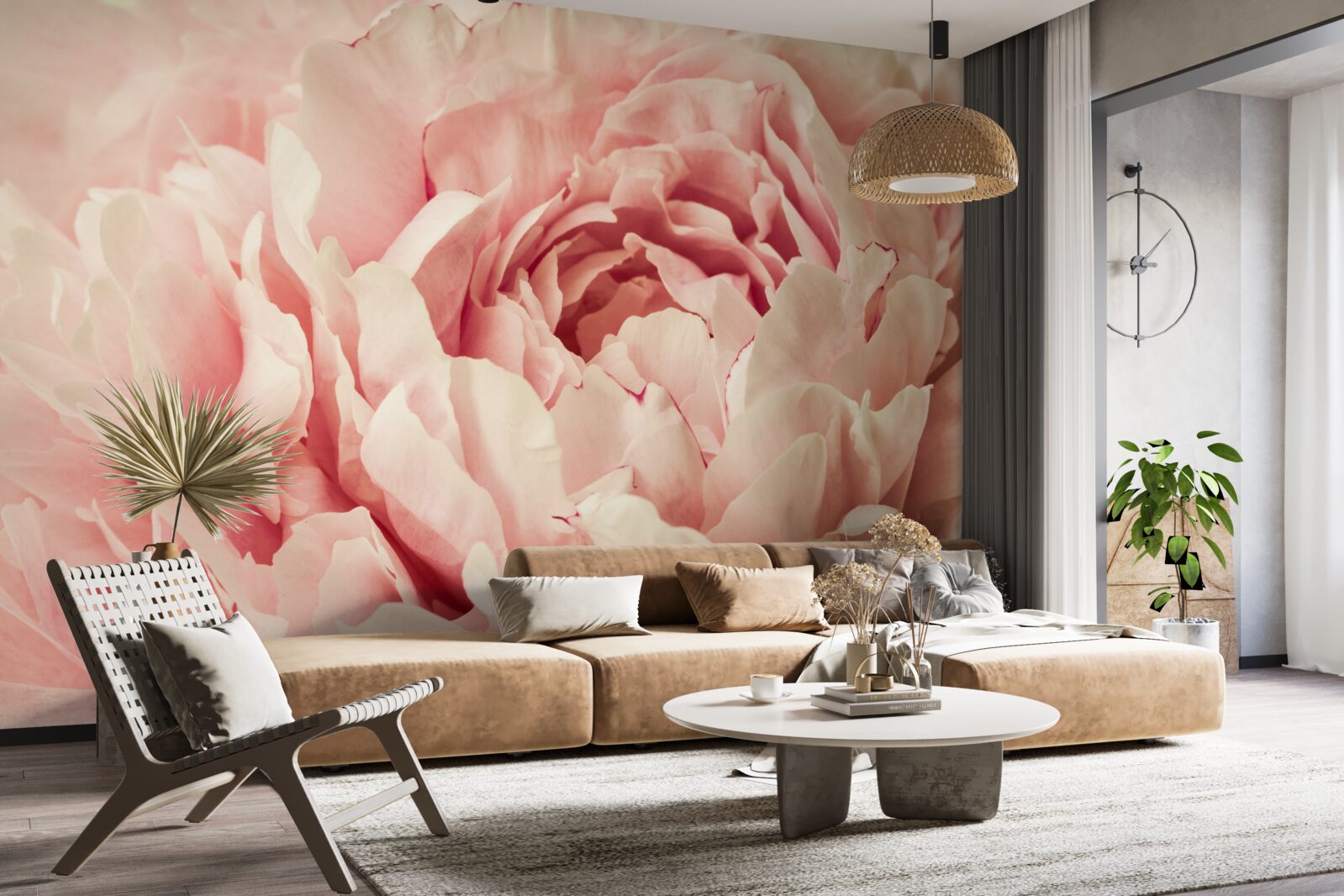 Papier peint granulés de fleurs d'aster