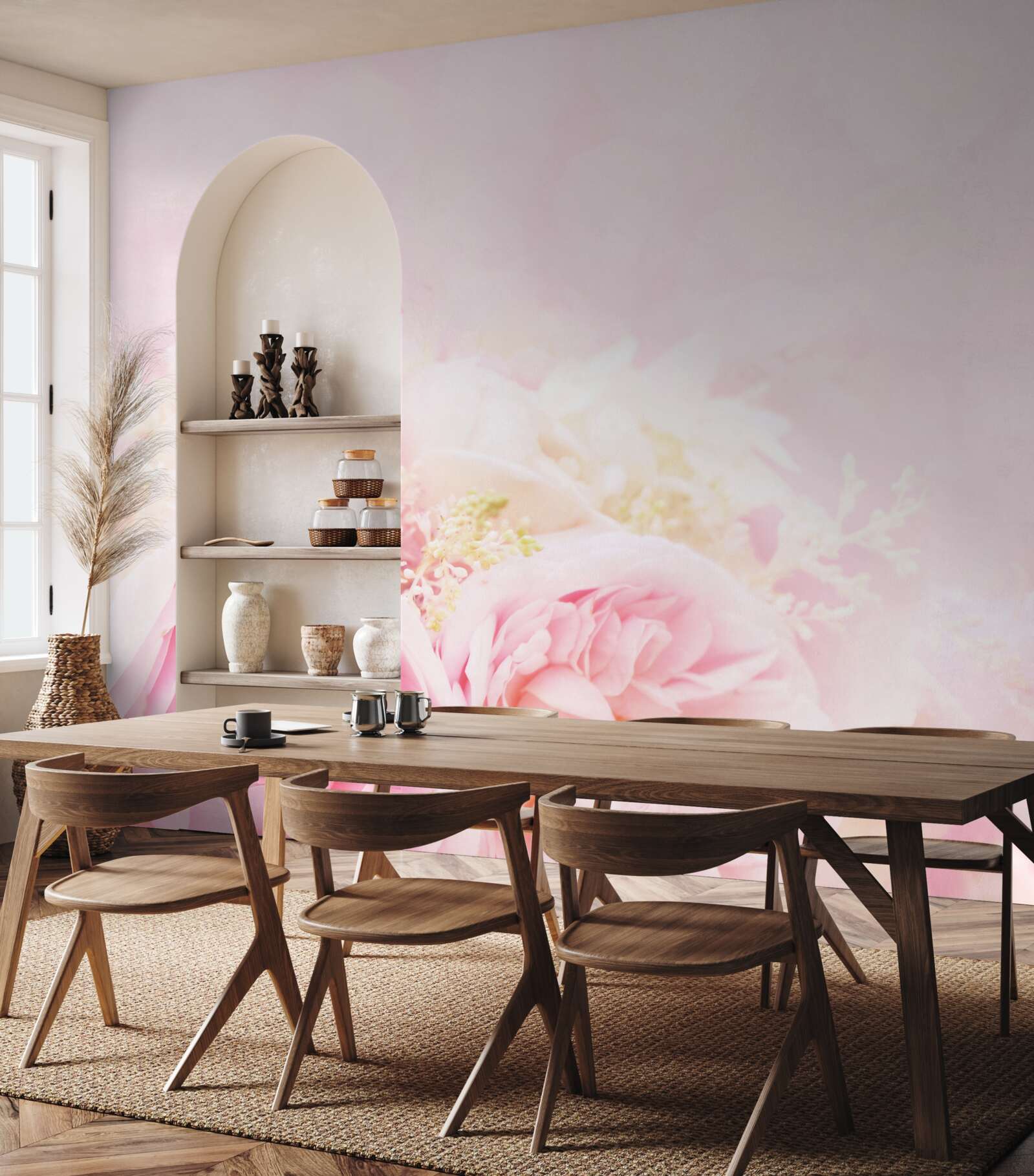 Papier peint peony pink rose set