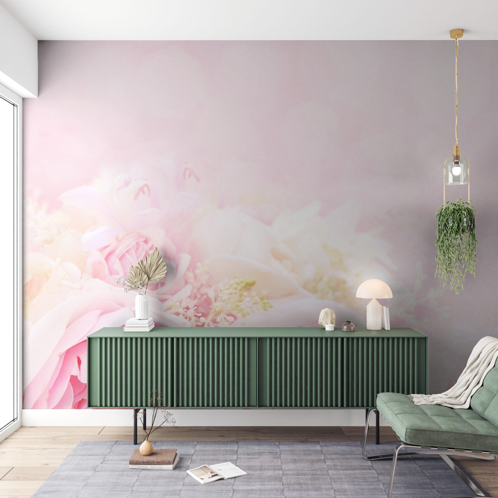 Papier peint peony pink rose set