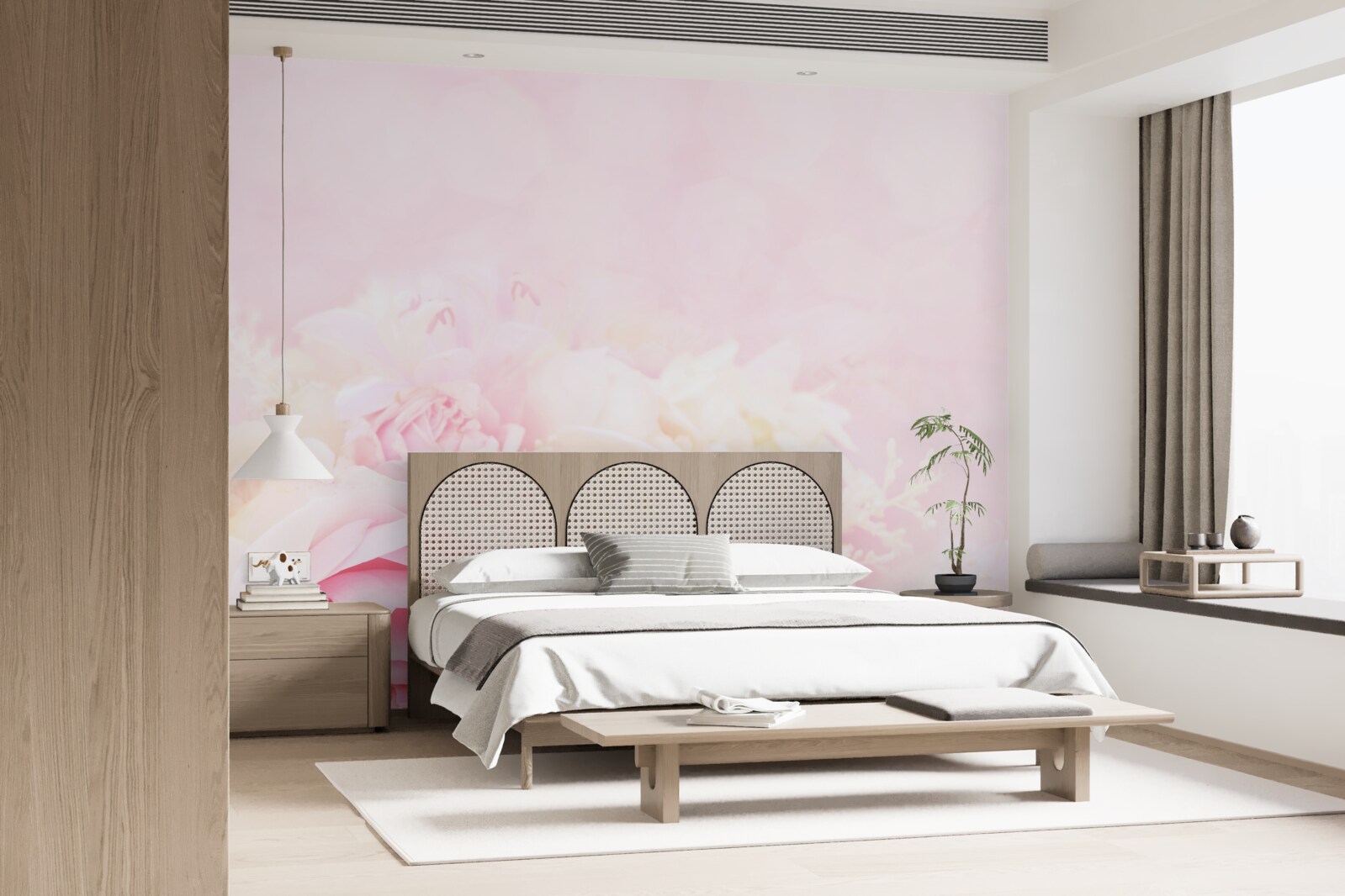 Papier peint peony pink rose set