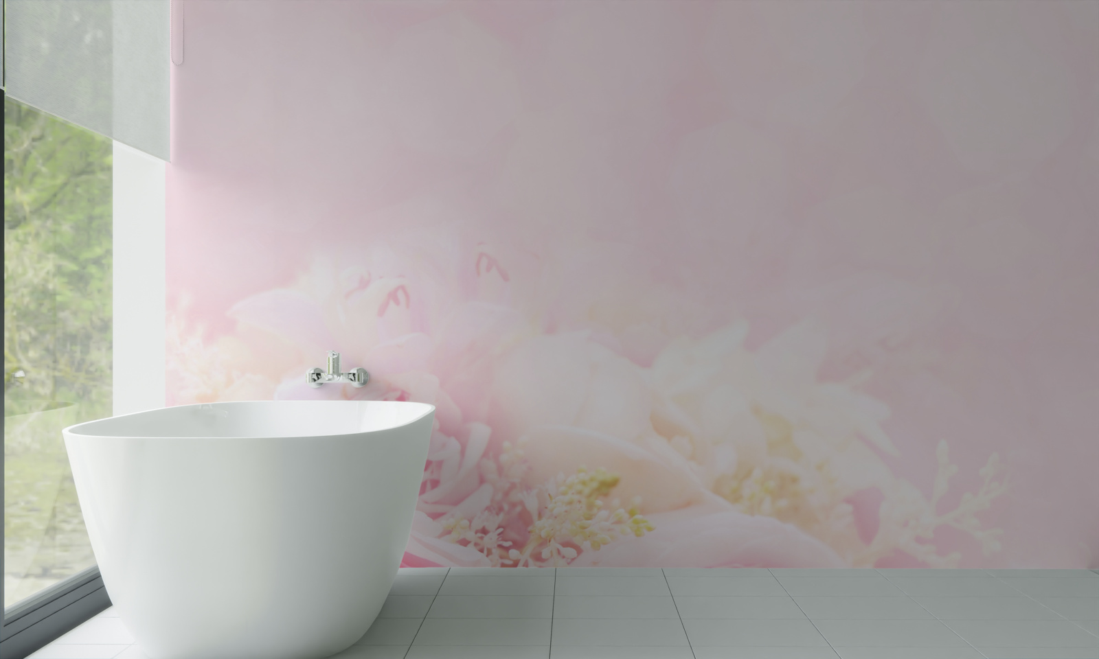 Papier peint peony pink rose set