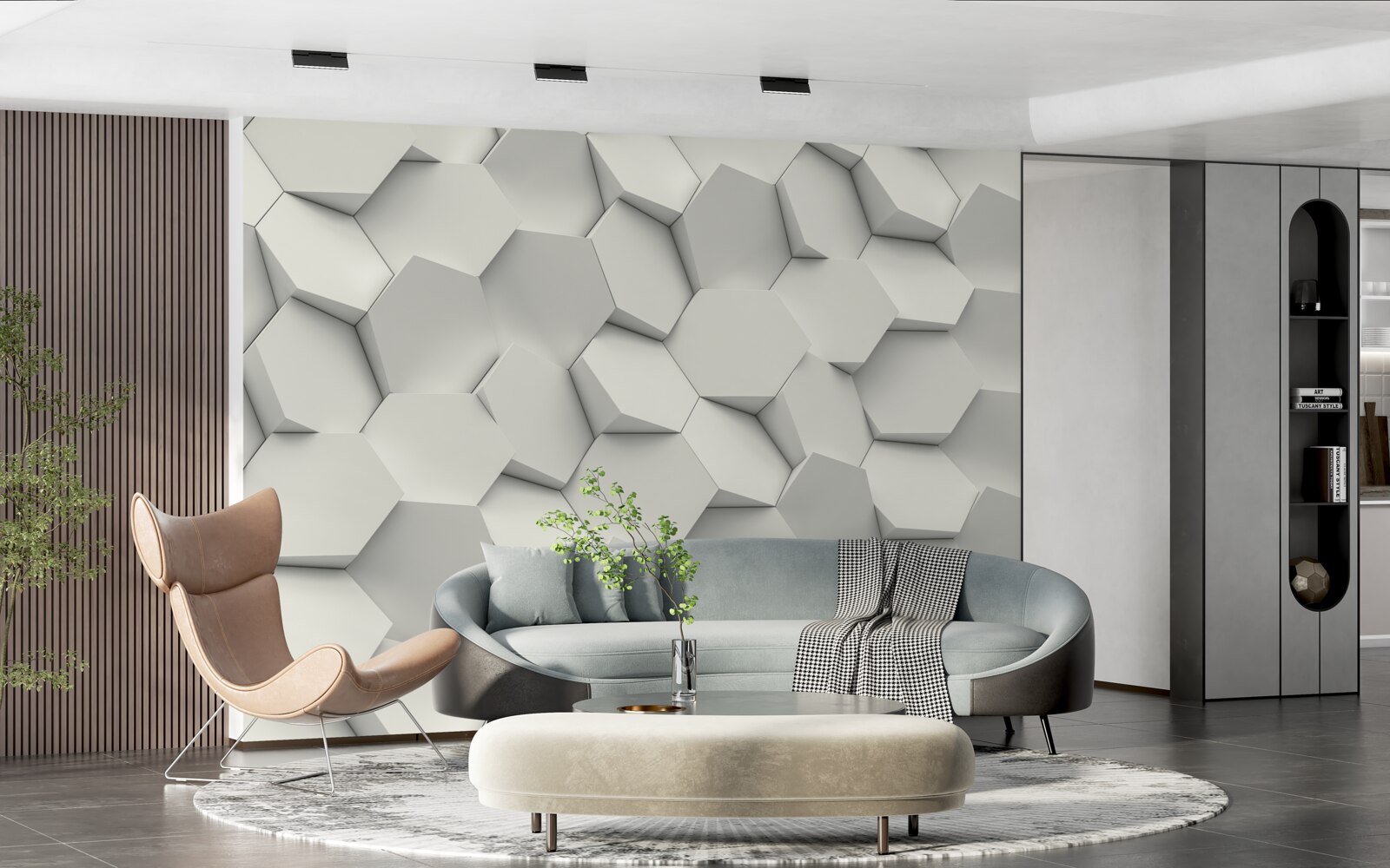 Papier peint les hexagones tournent dans des directions différentes