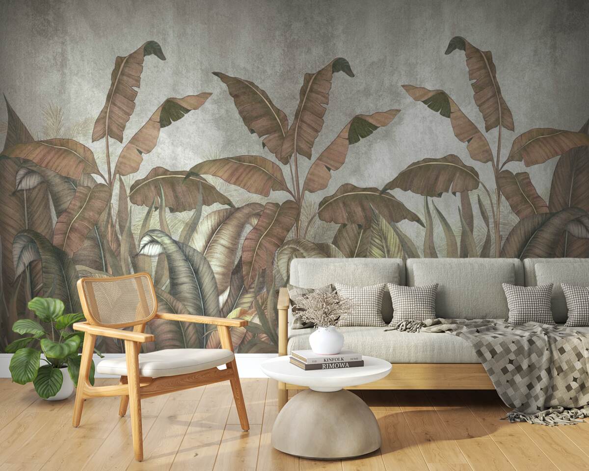 Papier peint feuilles de fougère flétries