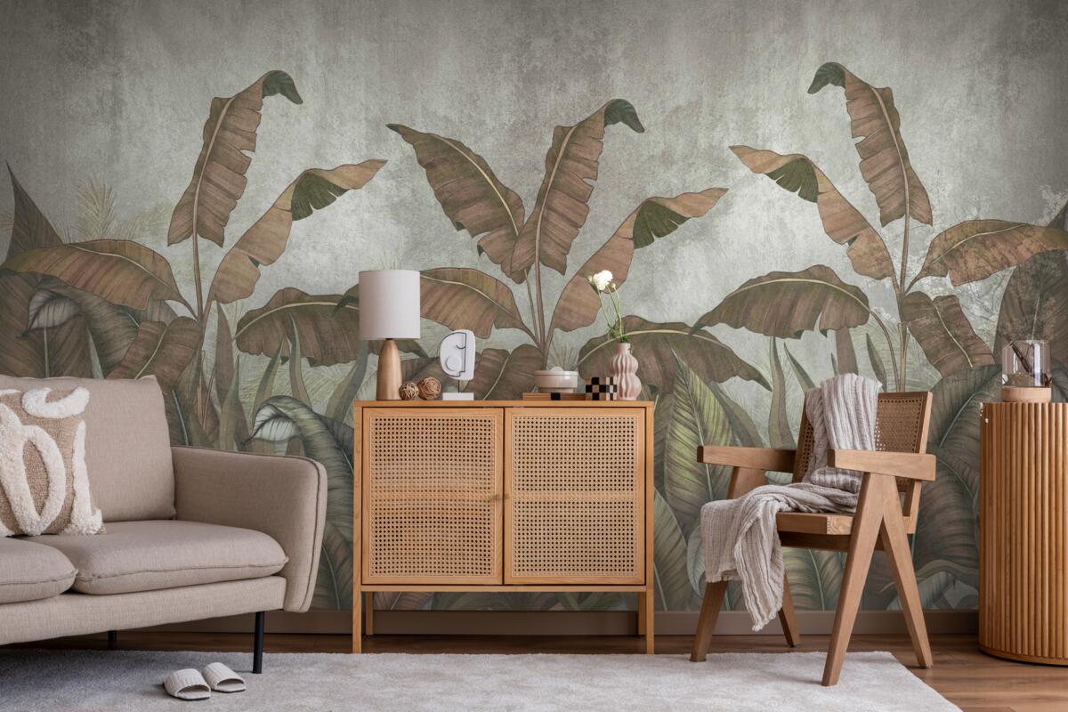 Papier peint feuilles de fougère flétries