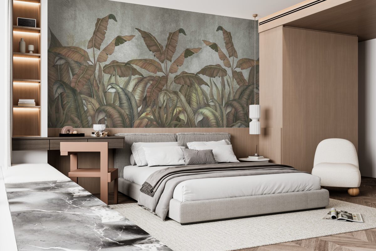 Papier peint feuilles de fougère flétries