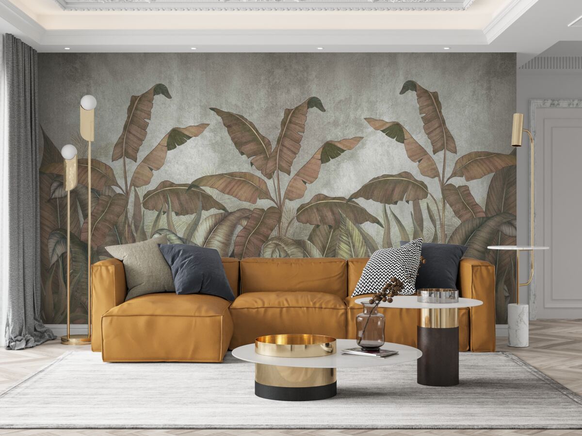 Papier peint feuilles de fougère flétries