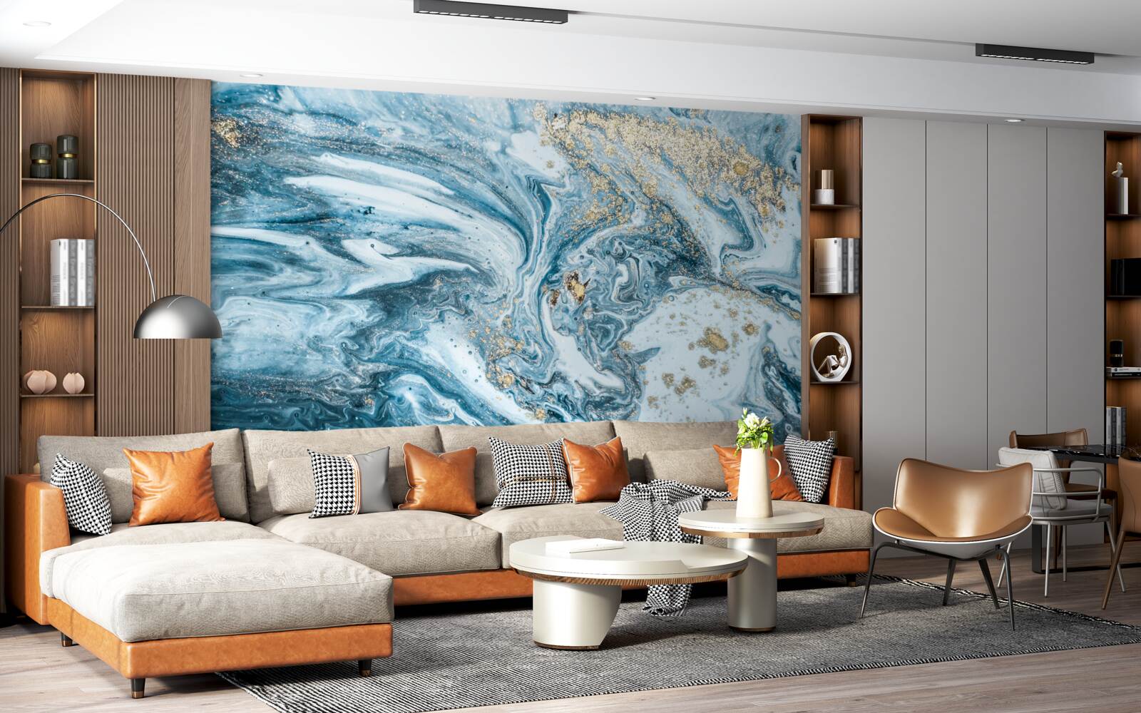 Papier peint liquide bleu turc