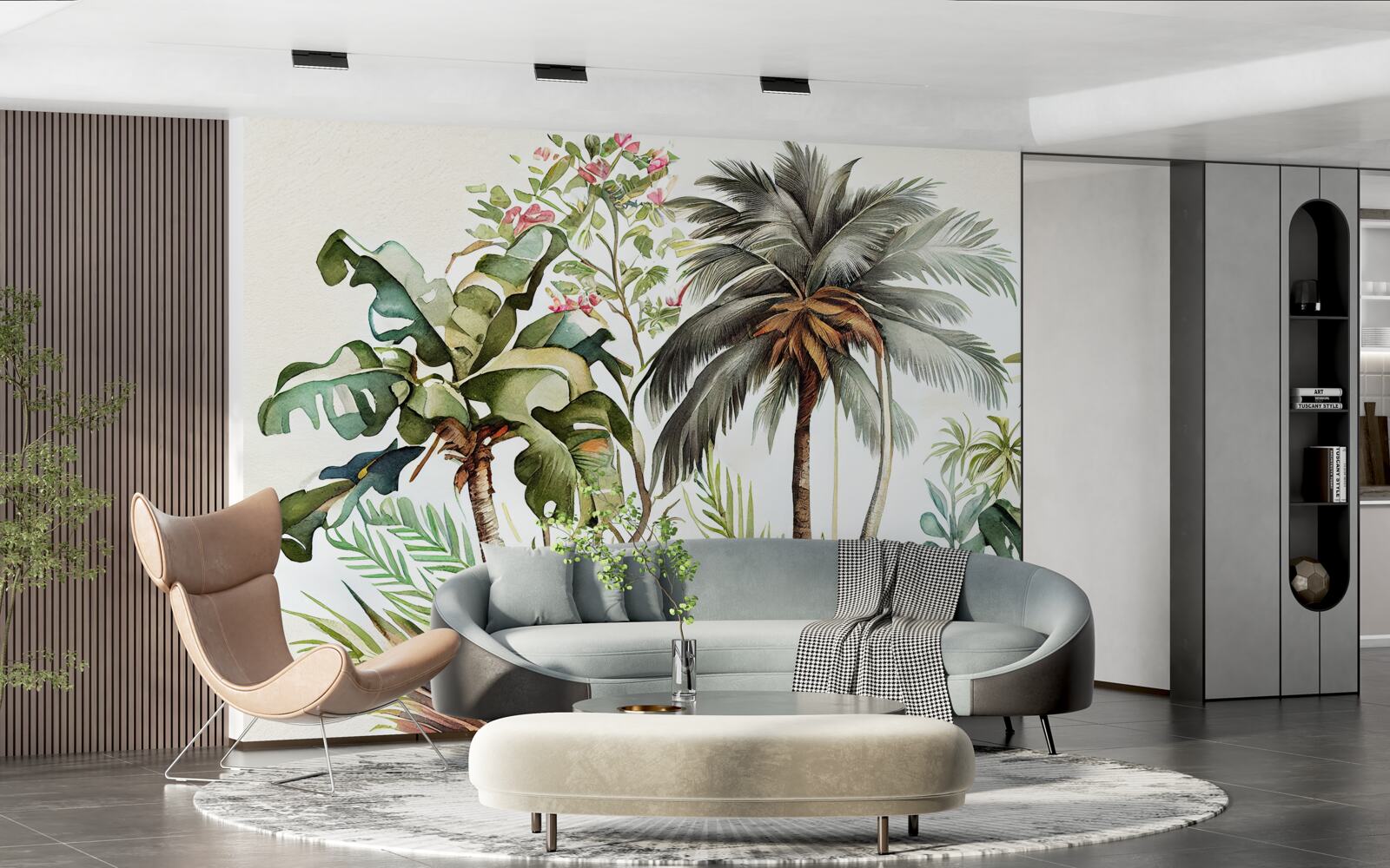 Papier peint les plantes tropicales, y compris les palmiers