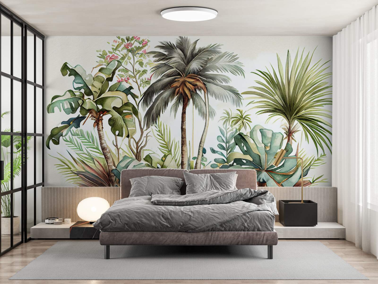 Papier peint les plantes tropicales, y compris les palmiers