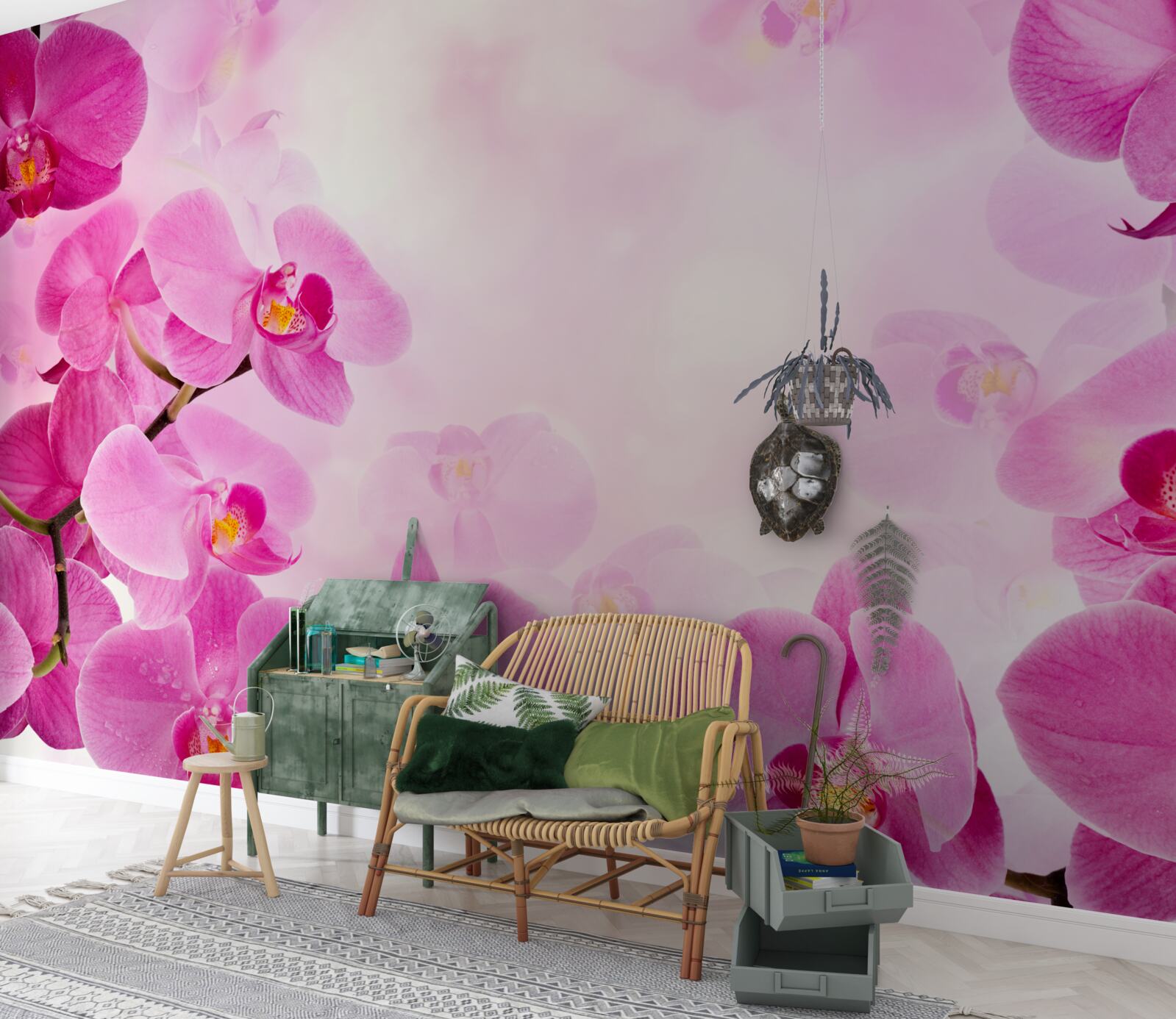 Papier peint les bourgeons de l'orchidée pourpre sont gros