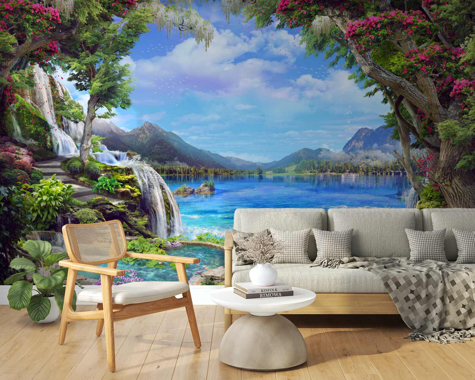 Papier peint oasis dans les montagnes