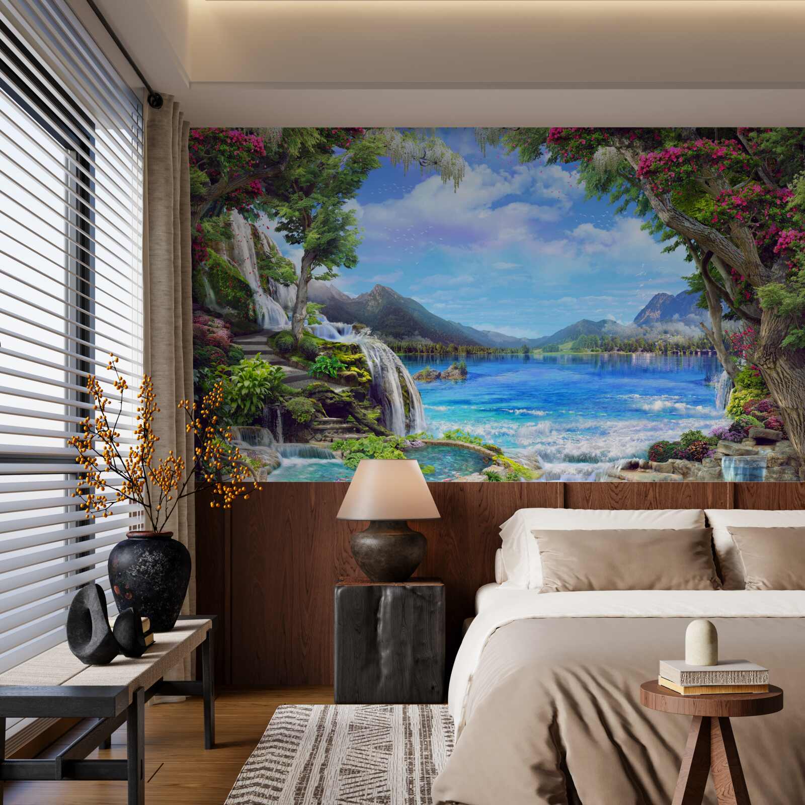 Papier peint oasis dans les montagnes