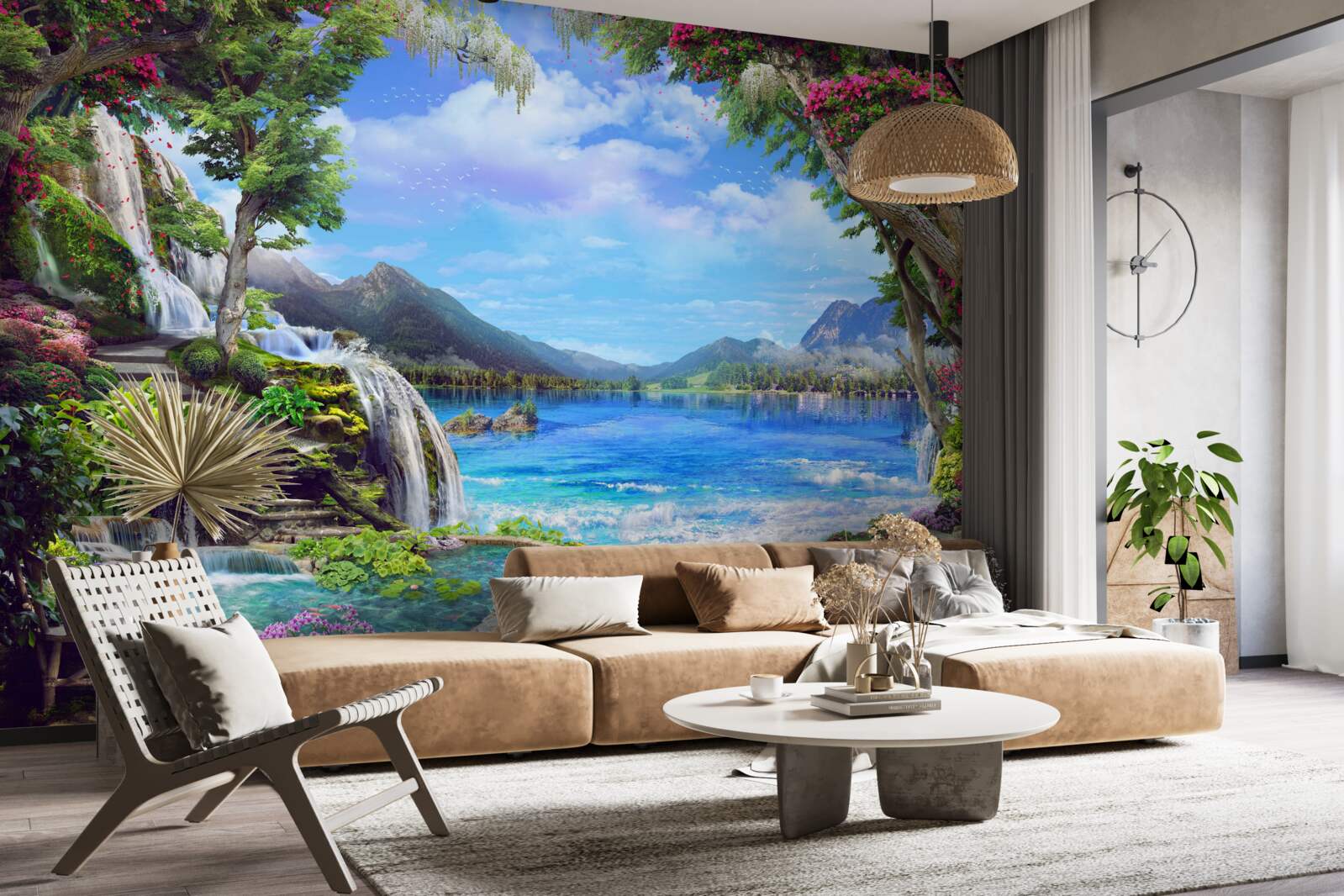 Papier peint oasis dans les montagnes