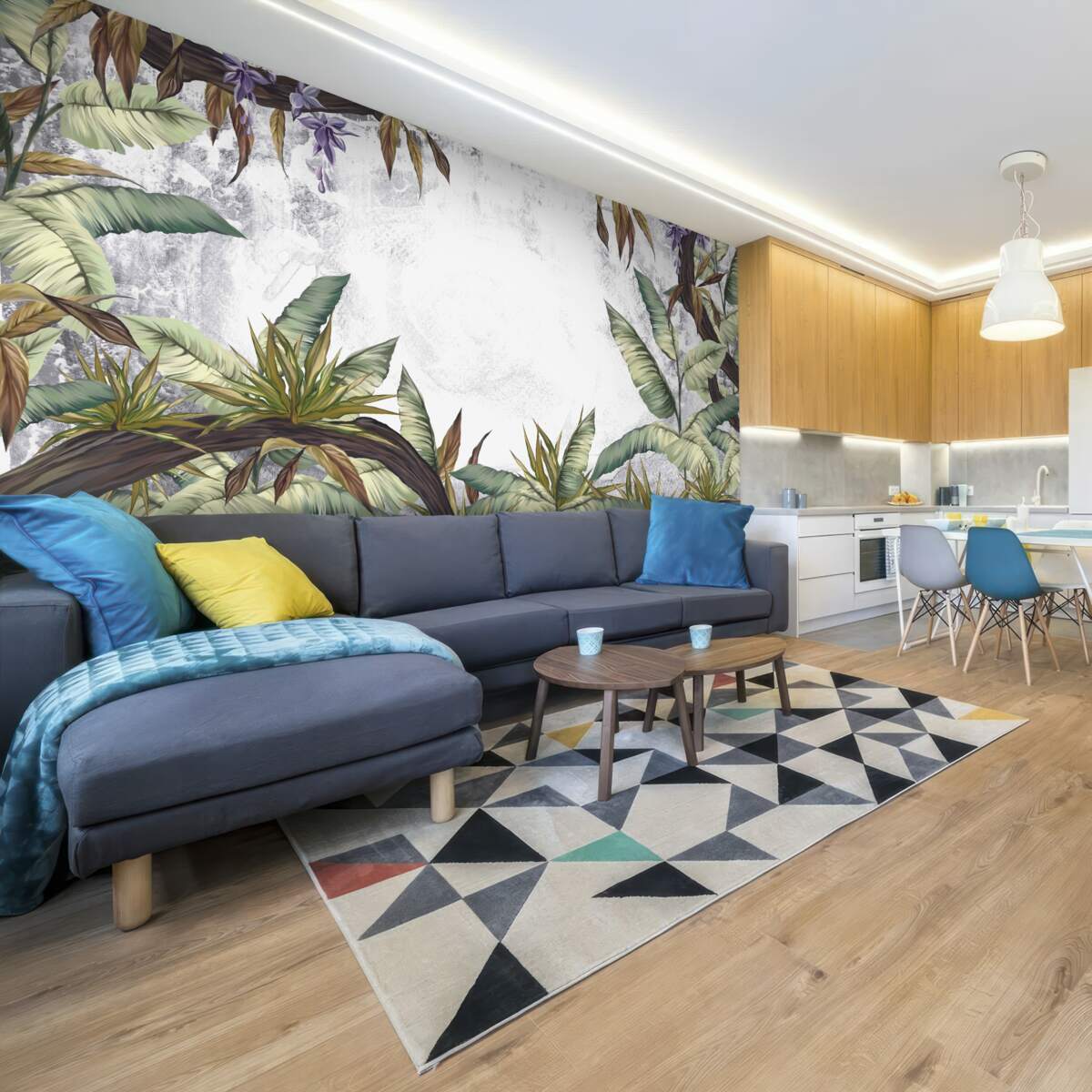 Papier peint les feuilles de la flore tropicale sont vertes