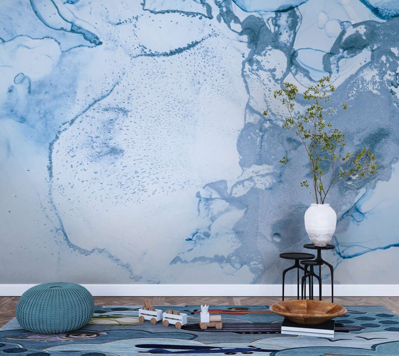 Papier peint combinaison de vagues de mer turquoise et bleues