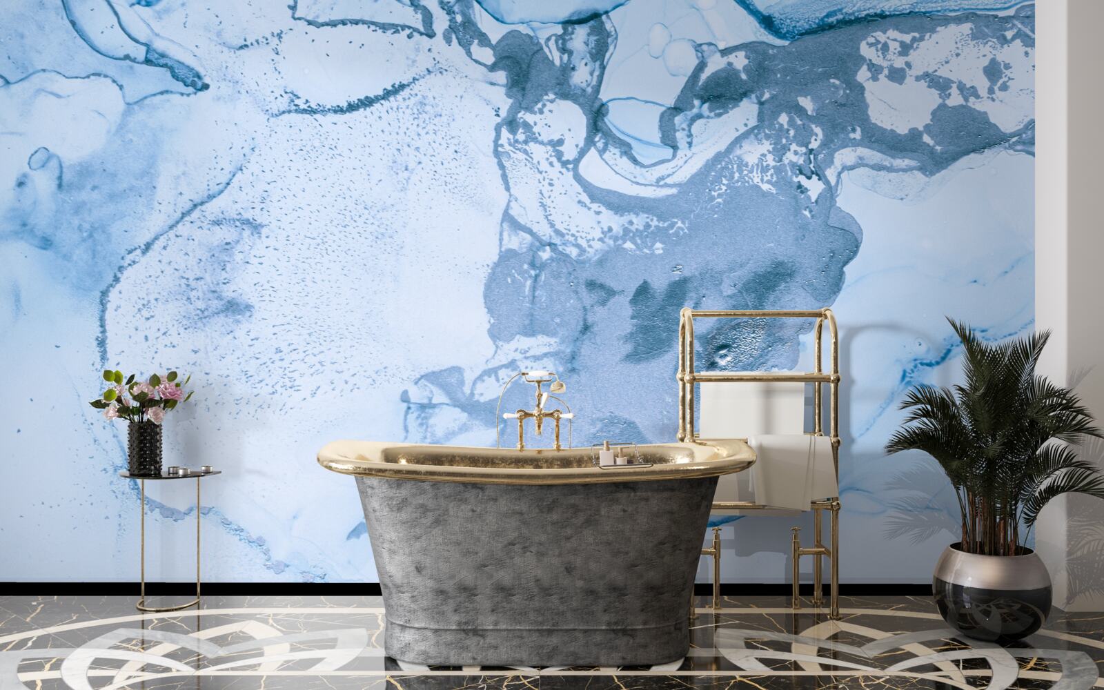 Papier peint combinaison de vagues de mer turquoise et bleues