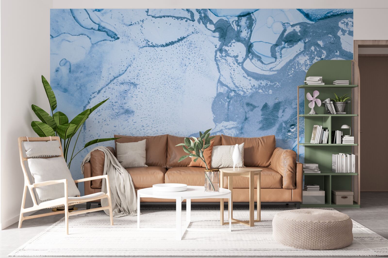 Papier peint combinaison de vagues de mer turquoise et bleues