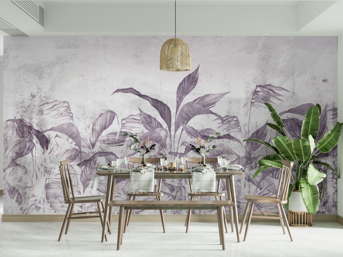 Papier peint la flore et la végétation tropicales lors de fortes pluies