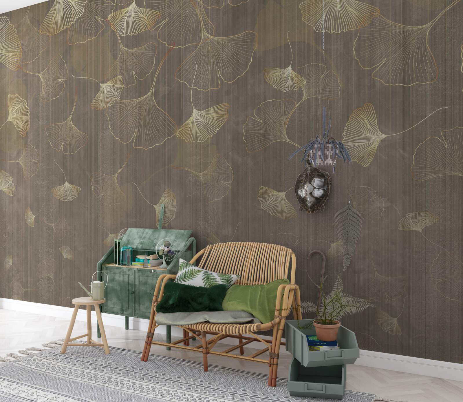 Papier peint pétales de fleurs tombant du ciel