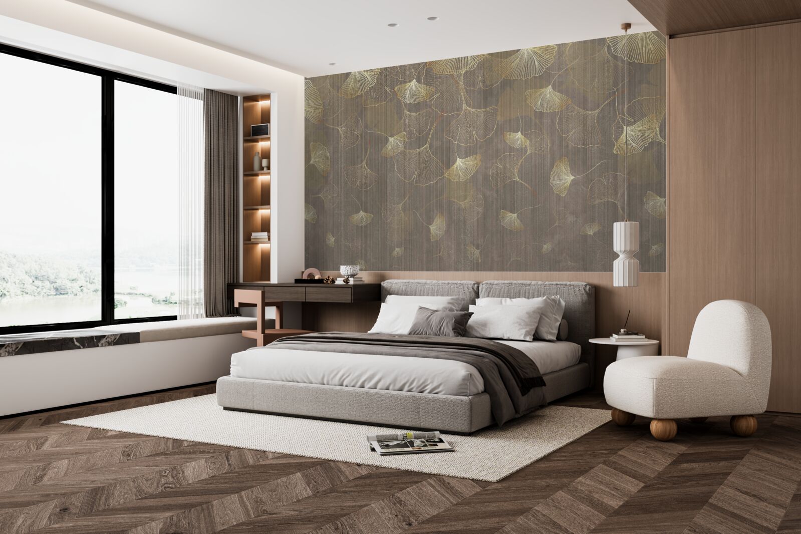 Papier peint pétales de fleurs tombant du ciel